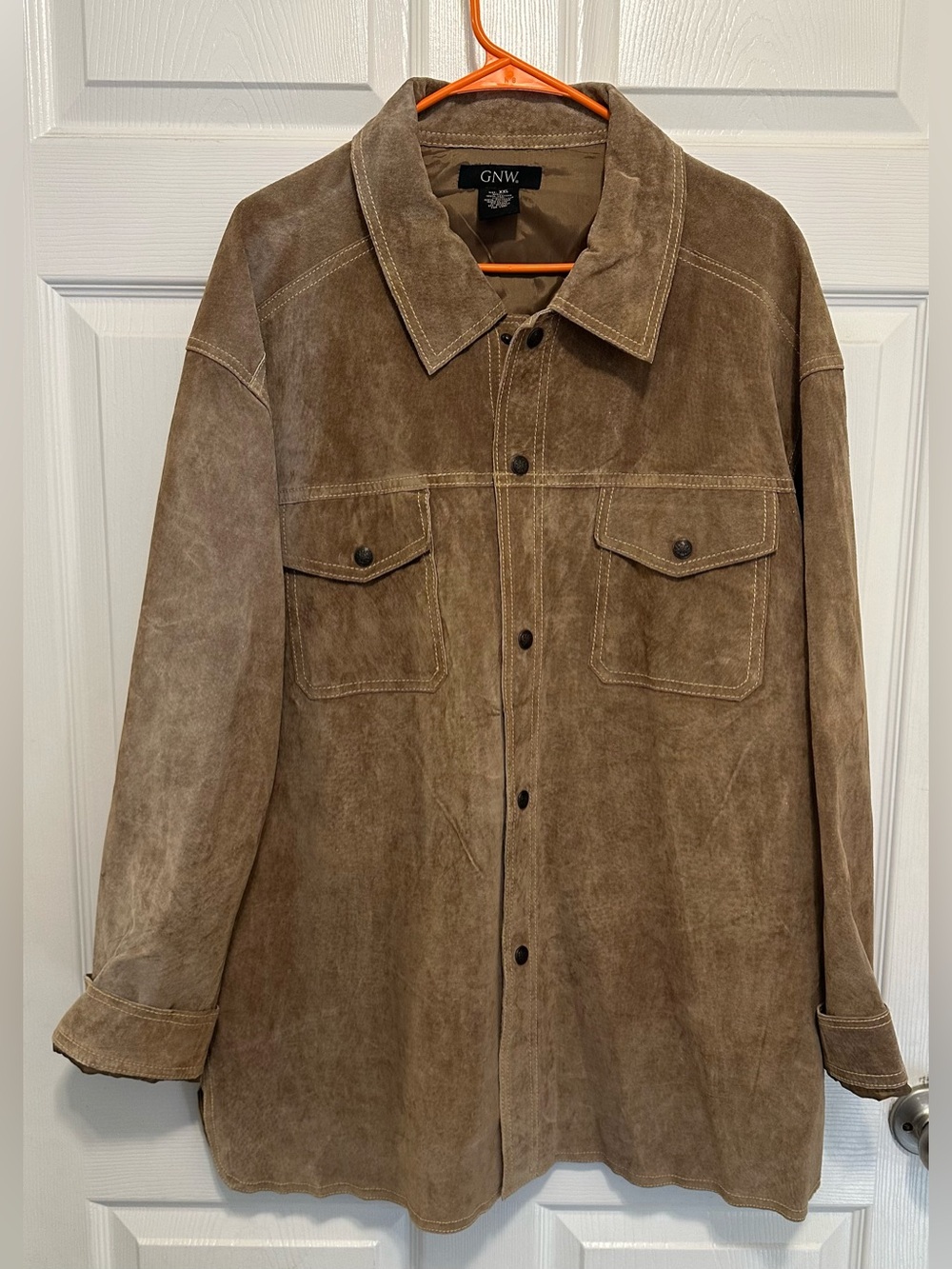 Vintage GNW Men's Suede Overshirt in Brown